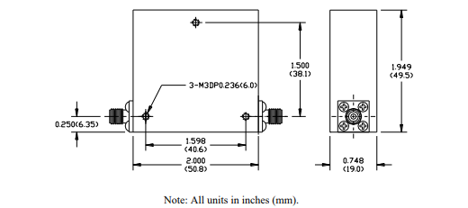F2085-0203-67 SMA母同轴连接器WENTEQ尺寸