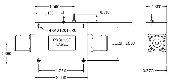 ​ALN0252-10-5307N内联低噪声射频放大器WENTEQ