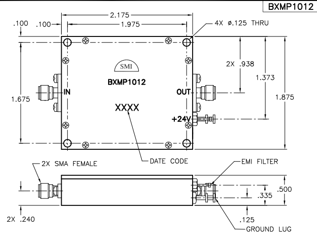 BXMP1012低噪声射频放大器API Tech