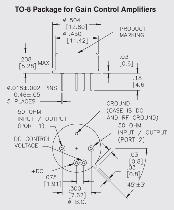 AGC525 TO-8增益控制放大器Teledyne防务电子