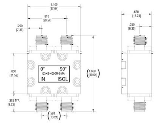 ​Q3XB-4000R-SMA混合耦合器Electro-Photonics
