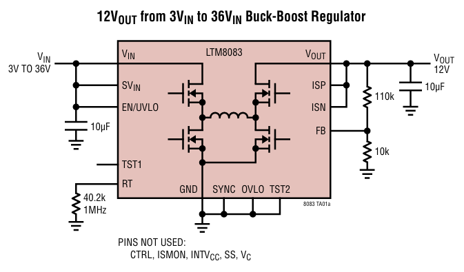 ​LTM8083 μModule降压-升压稳压器：36V输入、1.5A输出的高效之选